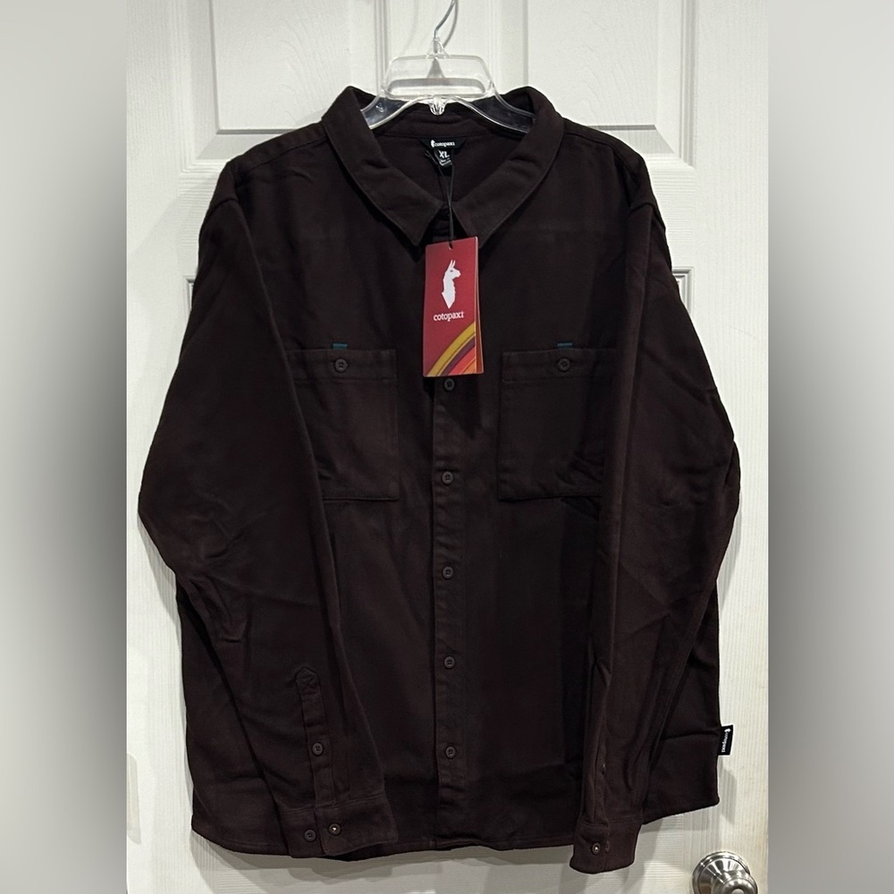 Cotopaxi Men's XL Mero Organic Cotton Flannel Shirt Coffee Rust NWT Heavyweight